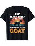 Men's T-Shirt Vintage Sunset With Black Sheep And Bold Text Goat