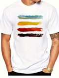 Men's T-Shirt Colorful Painted Brush Strokes Arranged Horizontally On Artistic T Shirt