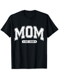 Men's T-Shirt Mom Est 2026 Bold White Letters On Soft Cotton T Shirt
