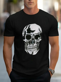 Men's T-Shirt Reflective Highlights And Shadows Forming Artistic Human Skull