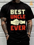Men's T-Shirt Best Uncle Ever Vintage Style With Fist Bump Gesture Graphic