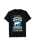 Men's T-Shirt You Cant Buy Happiness Blue Silhouette With Stylized Banner Standing Quarter Horse