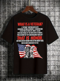 Men's T-Shirt What Is A Veteran Honor With Flags Under Military Boots
