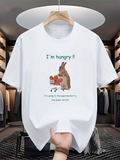 Men's T-Shirt Im Hungry Bunny Holding Shopping Cart With Groceries Under Soft Lighting