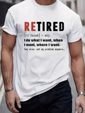 Men's T-Shirt Retired Bold Graphic Letters With Playful Black Text Definition T Shirt