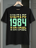 Men's T-Shirt Vintage 1984 Graphic Text Surrounded By Retro Bold Numbers T Shirt