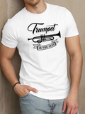 Men's T-Shirt Trumpet Is The Jazz Vintage Banner With Artistic Brass Instrument