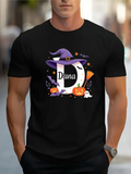 Men's T-Shirt Dana Purple Witch Hat Pumpkins And Ghosts Halloween Letter D