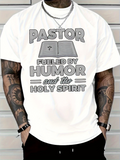 Men's T-Shirt Pastor Fueled By Humor And The Holy Spirit Open Bible