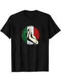 Men's T-Shirt Hand Gesture Among Bold Green White Red Colorful Circle
