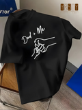 Men's T-Shirt Dad Me Minimalist Line Art Fist Bump With Family Bonding Hands