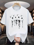 Men's T-Shirt Dripping Ink Playing Cards With Ace Symbol Motif