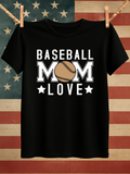 Men's T-Shirt Baseball Mom Love Classic Americana With Vintage Worn Stitching Motif Featuring Baseball