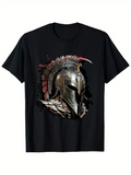 Men's T-Shirt Ancient Iron Armor With Red Feathers And Silver Wings Helmet