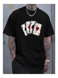 Men's T-Shirt Vintage Poker Ace Cards With Worn Deck Effect Playing Cards