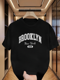 Men's T-Shirt Brooklyn New York Vintage Inspired Textured Lettering T Shirt