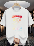 Men's T-Shirt Generation 1980 Colorful Abstract Lines With Retro Effects T Shirt
