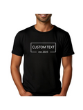 Men's T-Shirt Custom Text Minimalist White Outline Modern Black T Shirt