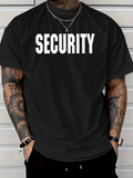 Men's T-Shirt Bold White Lettering With Classic Statement On Black Security T Shirt