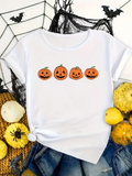Men's T-Shirt Carved Halloween Pumpkins With Smiling Faces White T Shirt