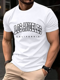 Men's T-Shirt Los Angeles California Bold Modern Text On Minimal White Shirt