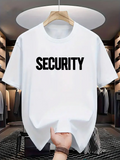 Men's T-Shirt Bold Lettering On Clean Minimal White Security Tee