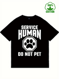 Men's T-Shirt Bold White Letters With Large Paw Print And Stop Sign Human