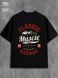 Men's T-Shirt Classic Muscle Cars Legendary Garage With Vintage Retro Sports Car