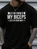 Men's T-Shirt Bold Humor Statement White Letters On Black Cotton Shirt