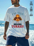 Men's T-Shirt Im The Drunk Turkey Surrounded By Falling Leaves Turkey