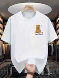 Men's T-Shirt Cute Chubby Capybara With Simple Graphic Animal Capybara