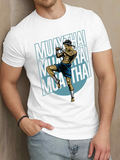 Men's T-Shirt Muay Thai Fighter In Action On White Modern T Shirt