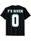 Men's T-Shirt Fs Given Zero Varsity Bold Typeface Black Shirt