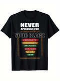 Men's T-Shirt Never Apologize For Your Black Thoughts Motives History Color Skin