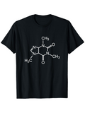 Men's T-Shirt Minimalist Chemical Structure With Molecular Bonding Diagram Caffeine Molecule