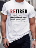 Men's T-Shirt Retired Bold Red Letters And Black Text Statement T Shirt