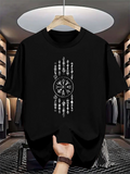 Men's T-Shirt Mystical Symbols Arranged In Vertical Decorative Pattern Compass