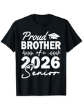 Men's T-Shirt Proud Brother Of A 2026 Senior With Graduation Cap Graphic T Shirt