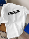 Men's T-Shirt Brooklyn New York Minimalist Urban Lettering Cityscape Shirt