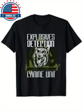 Men's T-Shirt Explosives Detection Unit Fierce Watchful Dog Among Military Symbols