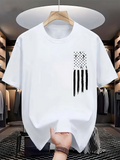 Men's T-Shirt Abstract Minimalist Flag With Artistic Streak Pattern Design