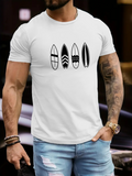 Men's T-Shirt Minimalist Line Art Surfboards Placed In Symmetrical Pattern Surfboard