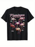 Men's T-Shirt Flamingos By The World With Pink Birds Standing Together Flamingo