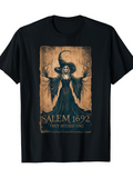 Men's T-Shirt Salem 1692 Mysterious Mist Surrounded Haunted Branches Witch