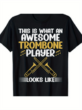 Men's T-Shirt This Is What An Awesome Trombone Player Looks Like With Crossed Brass Instruments