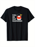 Men's T-Shirt Call Me Old Fashioned With Classic Orange Slice Whiskey Glass
