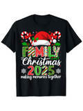 Men's T-Shirt Family Christmas 2025 Making Memories Together With Candy Canes Santa Hat And Snowflakes