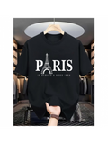 Men's T-Shirt Paris Night Lights With Iconic Paris Landmark Eiffel Tower