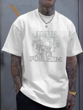 Men's T-Shirt Jesus Died For Me Now I Live For Him Statement Typography T Shirt