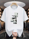 Men's T-Shirt Positive Life With Dreamy Palm Trees In Soft Misty Scenery